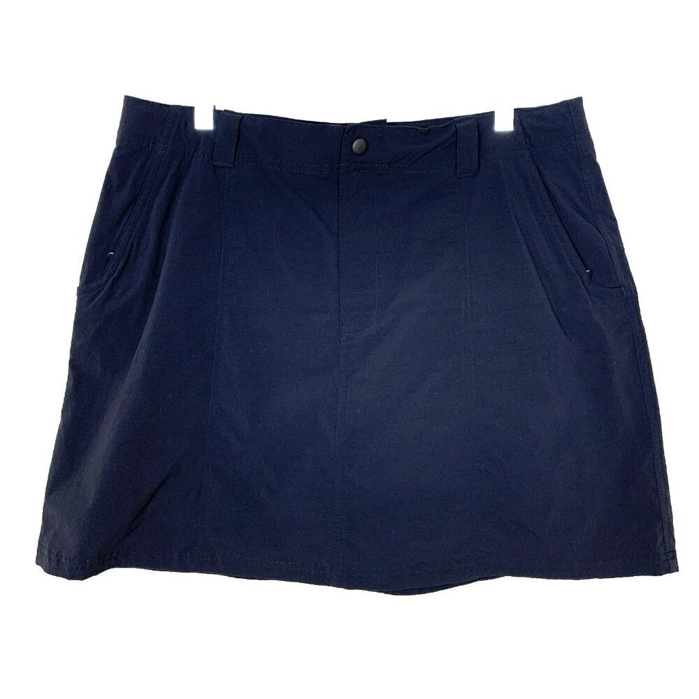 LL Bean Womens M Skirt Black Hiking Outdoor Pockets Nylon Stretch Casual Travel‎